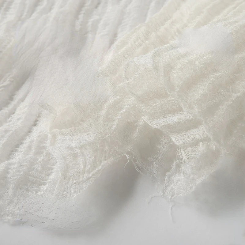 

Smoke Feeling See-through Texture Heavy Texture Crepe Fabric Cotton and Linen Blended Fabric C- J1041