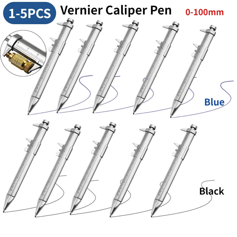 

1-5 pcs Multifunction Vernier Caliper Pen 1mm Caliper Roller Ball Pen Ballpoint Pen Ball-Point Gel Ink Pen Stationery Gift