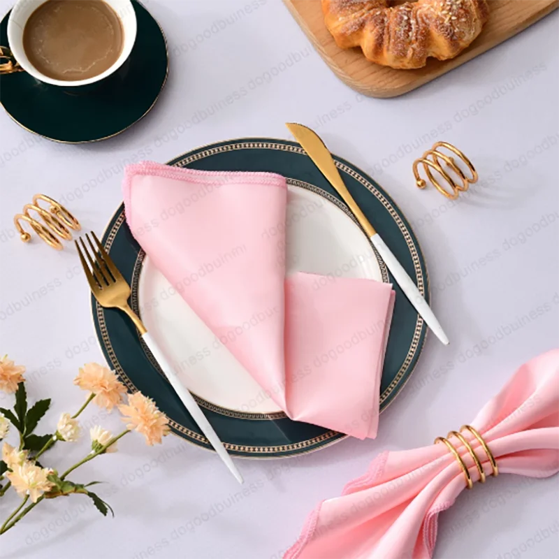 

12Pcs Linen Napkins Polyester Diner 30X30Cm Square Fabric Handkerchief Hanky Wedding Party Supply Home Hotel Banquet Decor