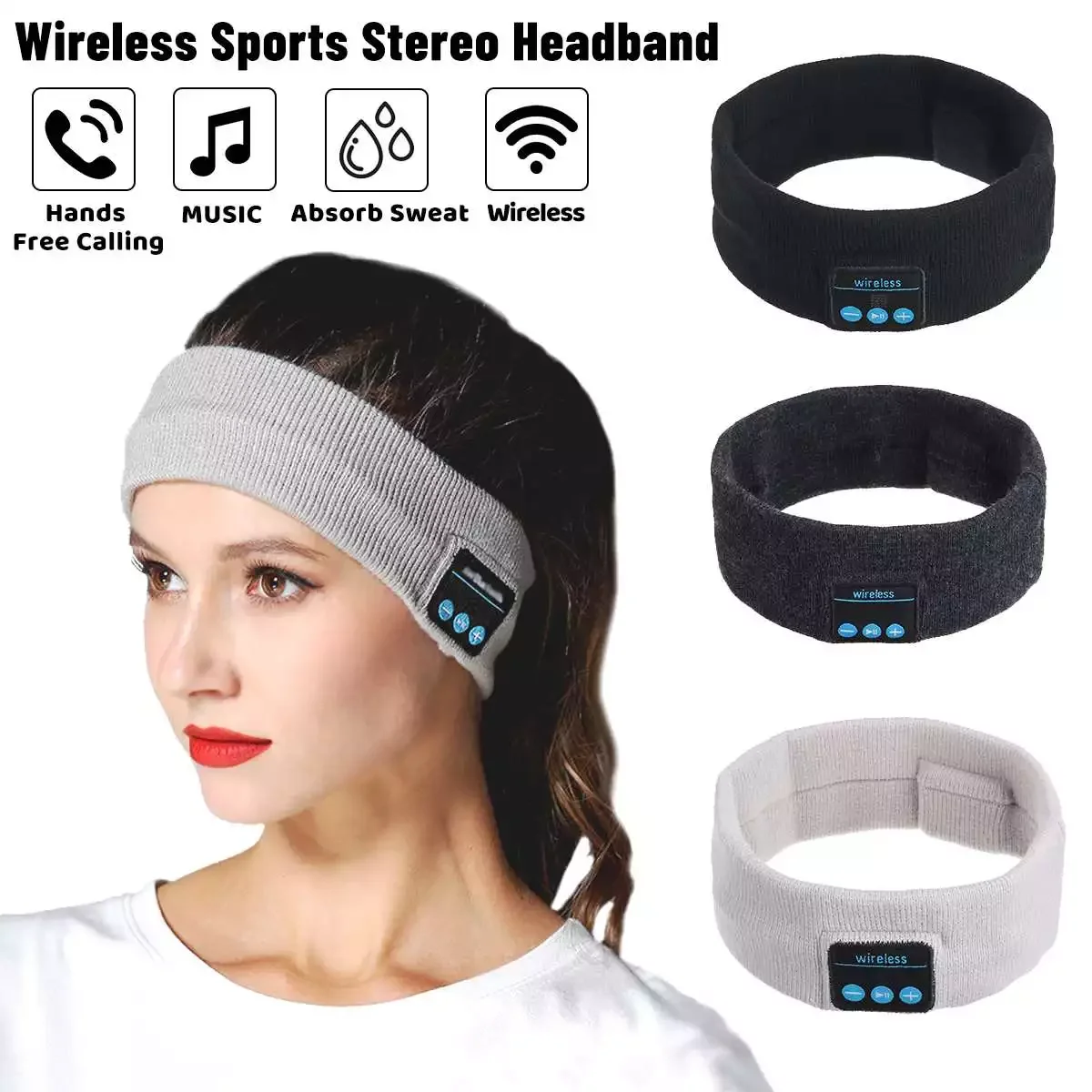 

Wireless bluetooth 5.0 Earphones Sleeping Eye Mask Music player / Sports headband Travel Headset Speakers Built-in Speakers Mic