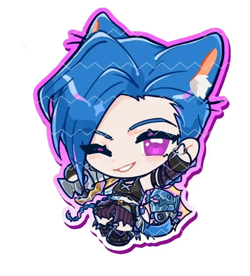 Фото Arcane: League of Legends, мужской брелок для ключей, женский брелок для ключей Jinx Vi, сумки, брелок, подвеска, детский подарок для друзей, коллекция орнаментов №5