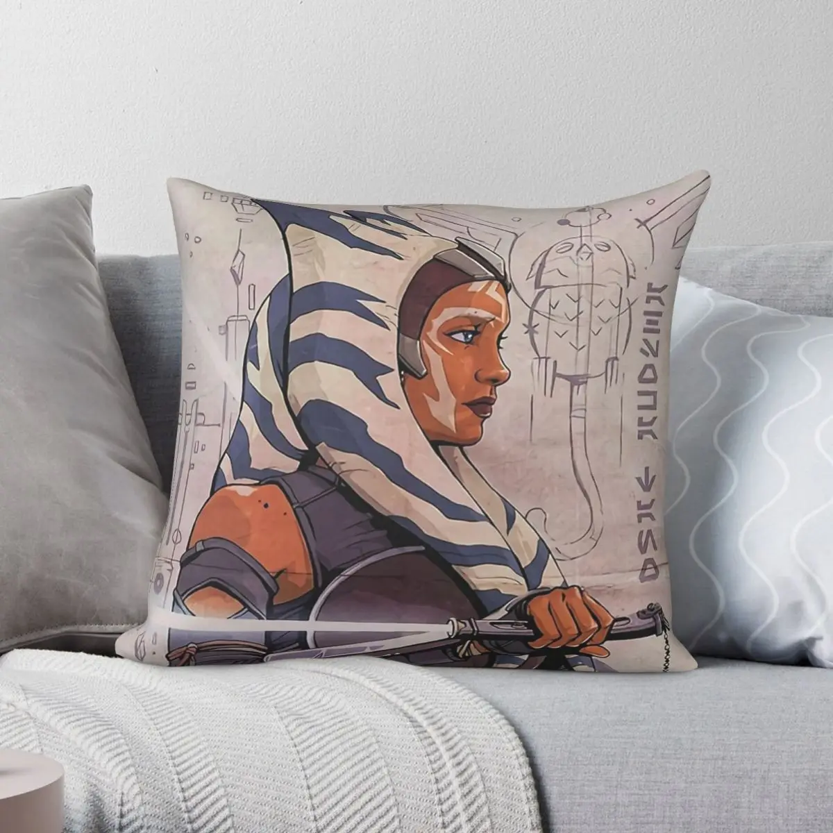 

Rebels Clone Ahsoka Tano Square Pillowcase Polyester Linen Creative Zip Decor Throw Pillow Case Car Cushion Cover