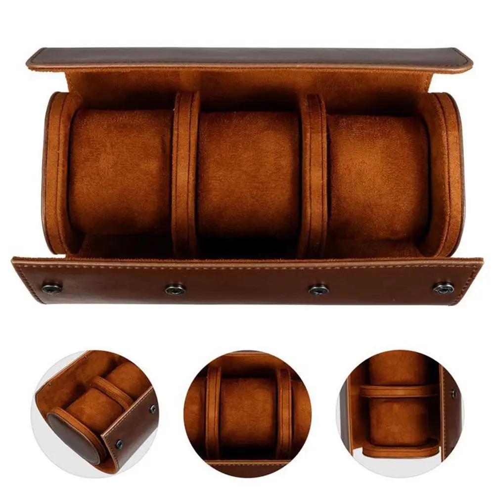 

Watch Storage Box Can Hold 3 Watches Storage Box Genuine PU Leather Bracelet Gift Storage For Storage Accessories