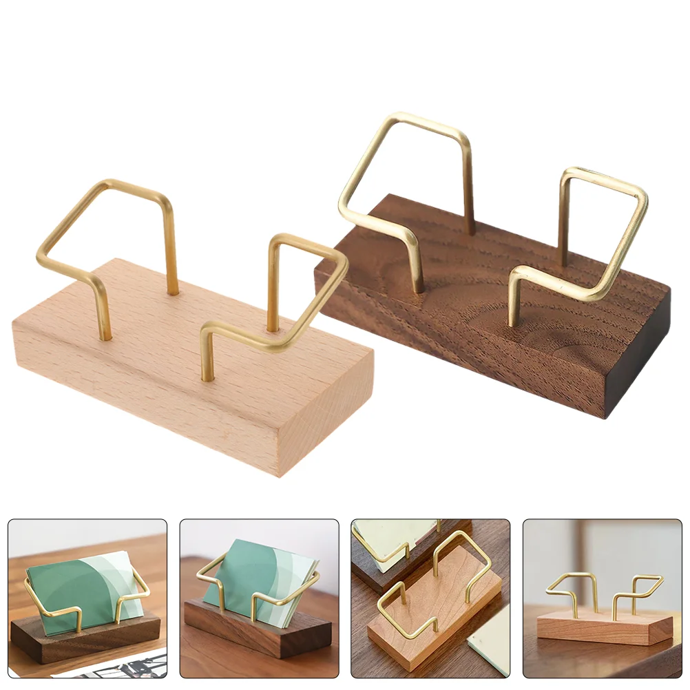 

Business Card Holder Wood Display Stand Multi Cards Organizer Gift Desk Vertical Shelves