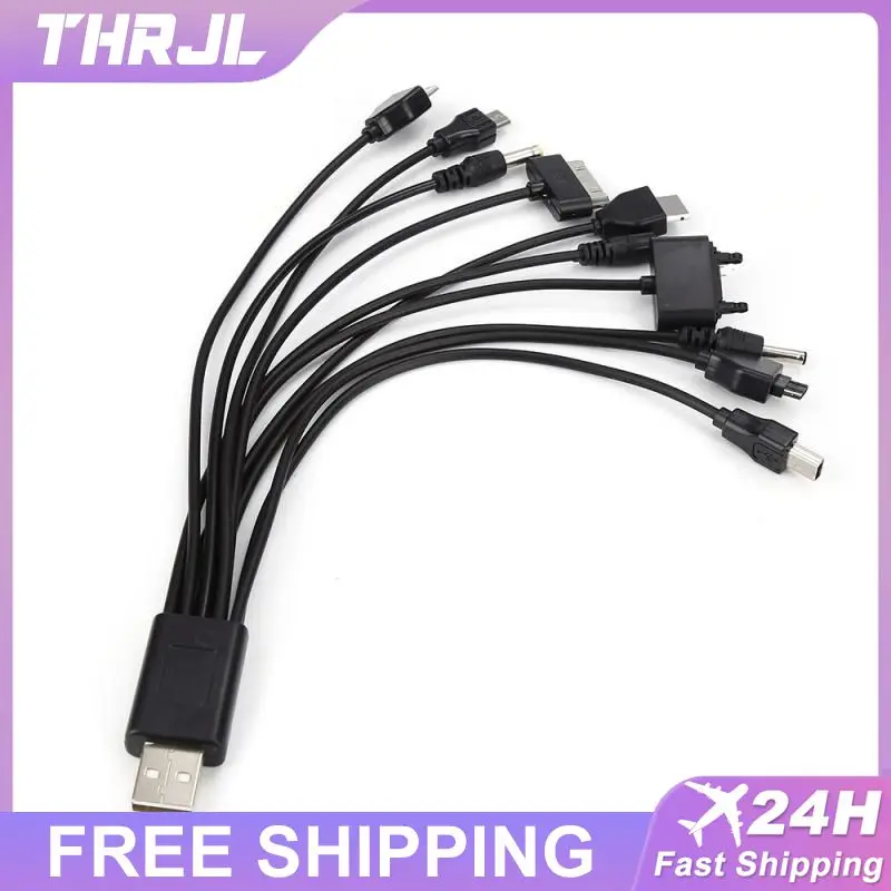 Новый Полезный черный 10 в 1 USB 2,0 версия мульти портативное зарядное устройство мобильный телефон кабель Универсальный A Разъем зарядный кабель