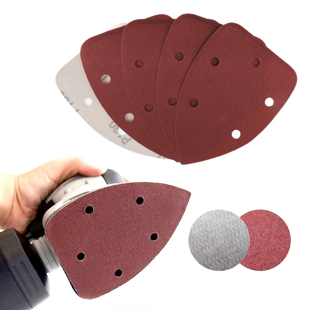 

10 шт., наждачная бумага с крючком для детали мыши, шлифовальные диски с 5 отверстиями, наждачная бумага, набор подушек, 40-100 грит, шлифовальный ...