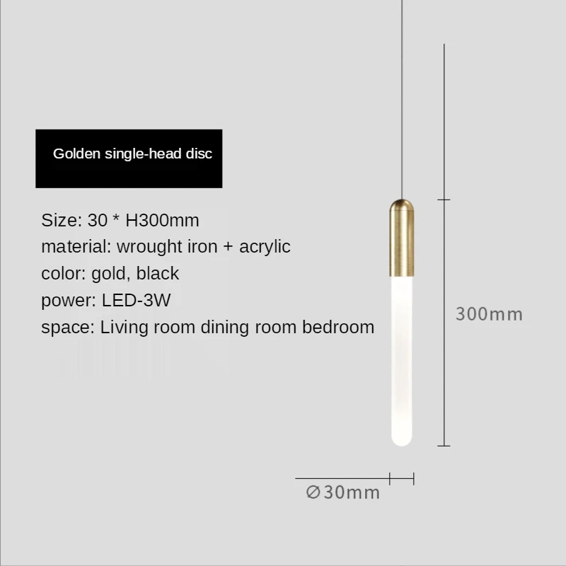 

Подвесной светильник LED черный/золотой из железа и акрила