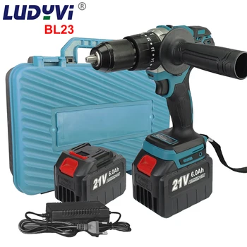 21V Brushless Electric Drill Powerful  115N/M 13mm Impact Cordless Drill Drillable Ice Power Tool  For Ice Fishing
