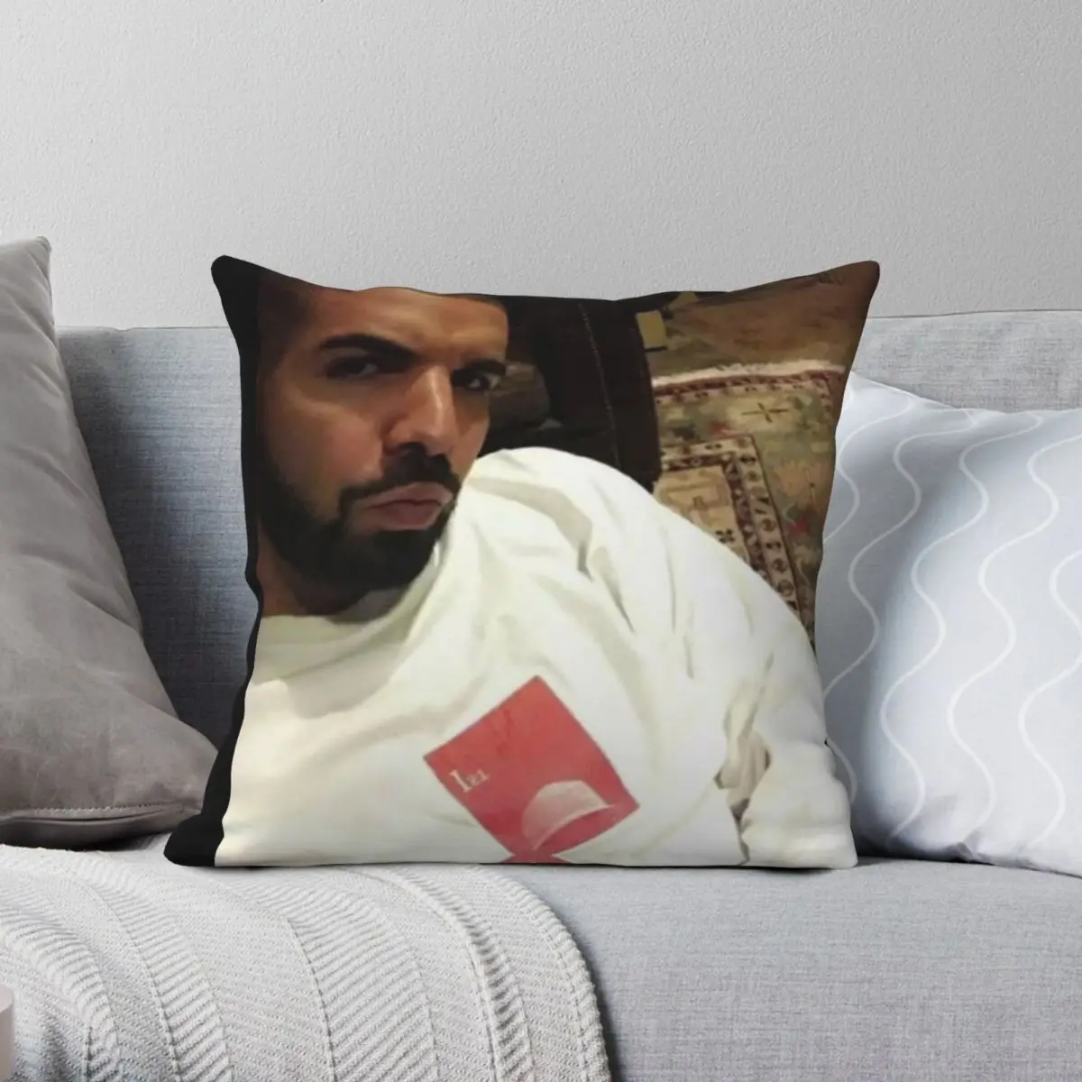 Фото Наволочка Drake BBL Love Interlude, полиэстер, лен, бархат, креативная декоративная наволочка на молнии, чехол для подушки 45x45 №1