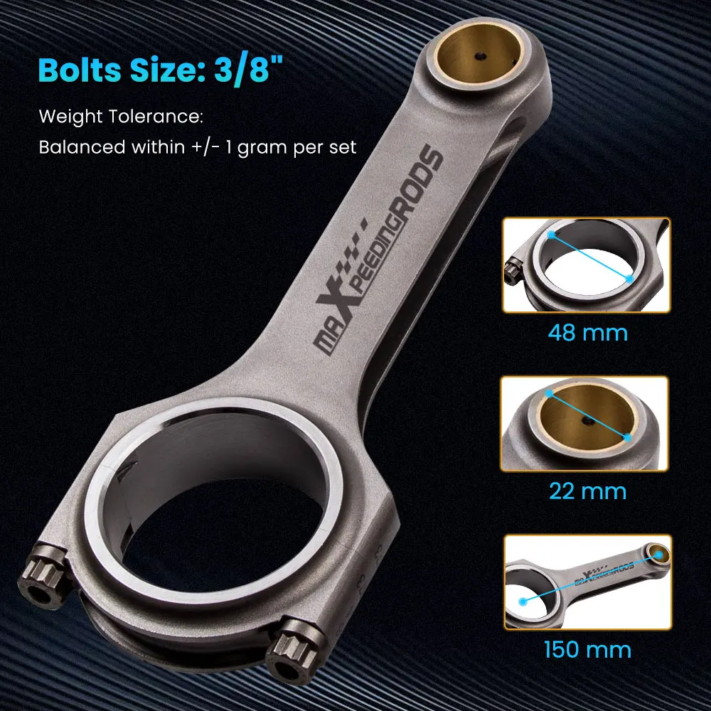 Комплект Шатунов 4х для Mitsubishi Eclipse Laser Evo 4 5 6 7 8 9 Galant 4G63 150 мм Для модель Conrod H Beam |