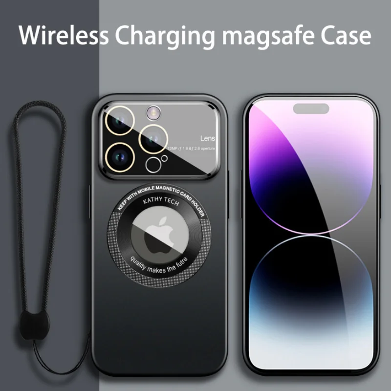 

Magnetic Frosted Back Phone Case For Iphone 12 13 14 Pro Max Plus With Lens Protection Magsafe For Iphone 12 13 14 Promax Cover