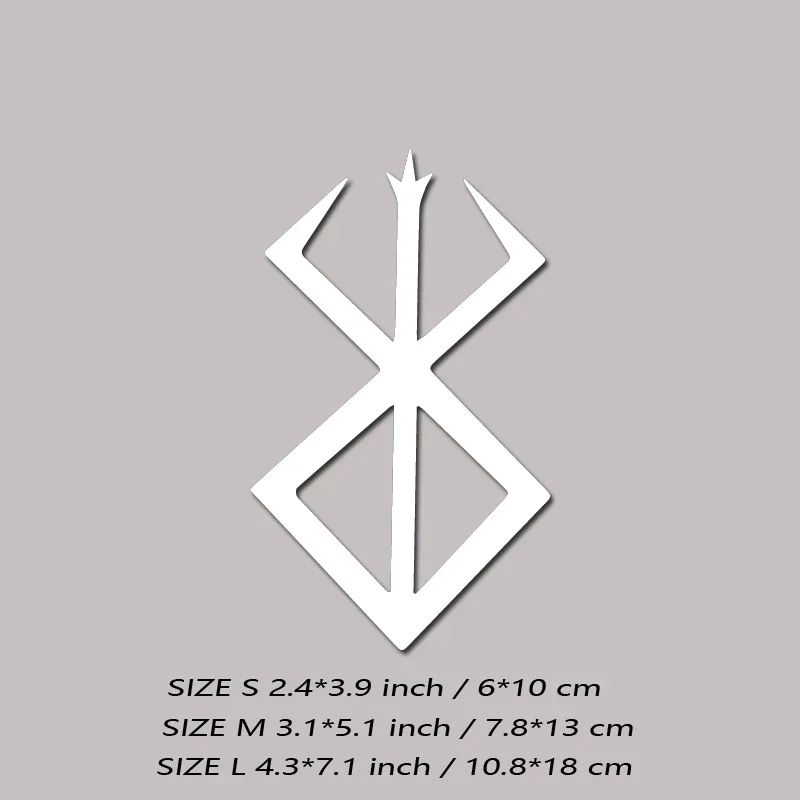 

Виниловая наклейка «Берсерк» с логотипом Гутса, забавные стикеры для фанатов мультфильмов на автомобили, грузовики, мотоциклы, ноутбуки