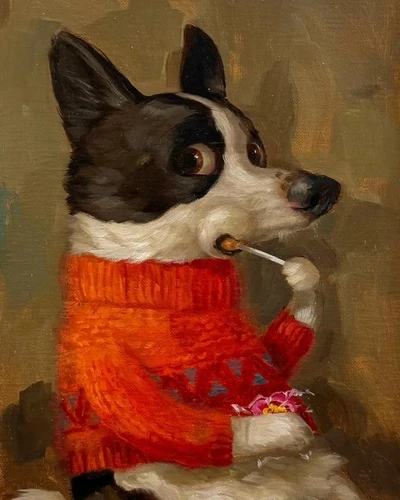 

Забавный милый щенок, собака, ест пиццы, винтажное животное, холст, постер, принт, ретро-арт, декор для гостиной, котенок, ест печенье, живопись