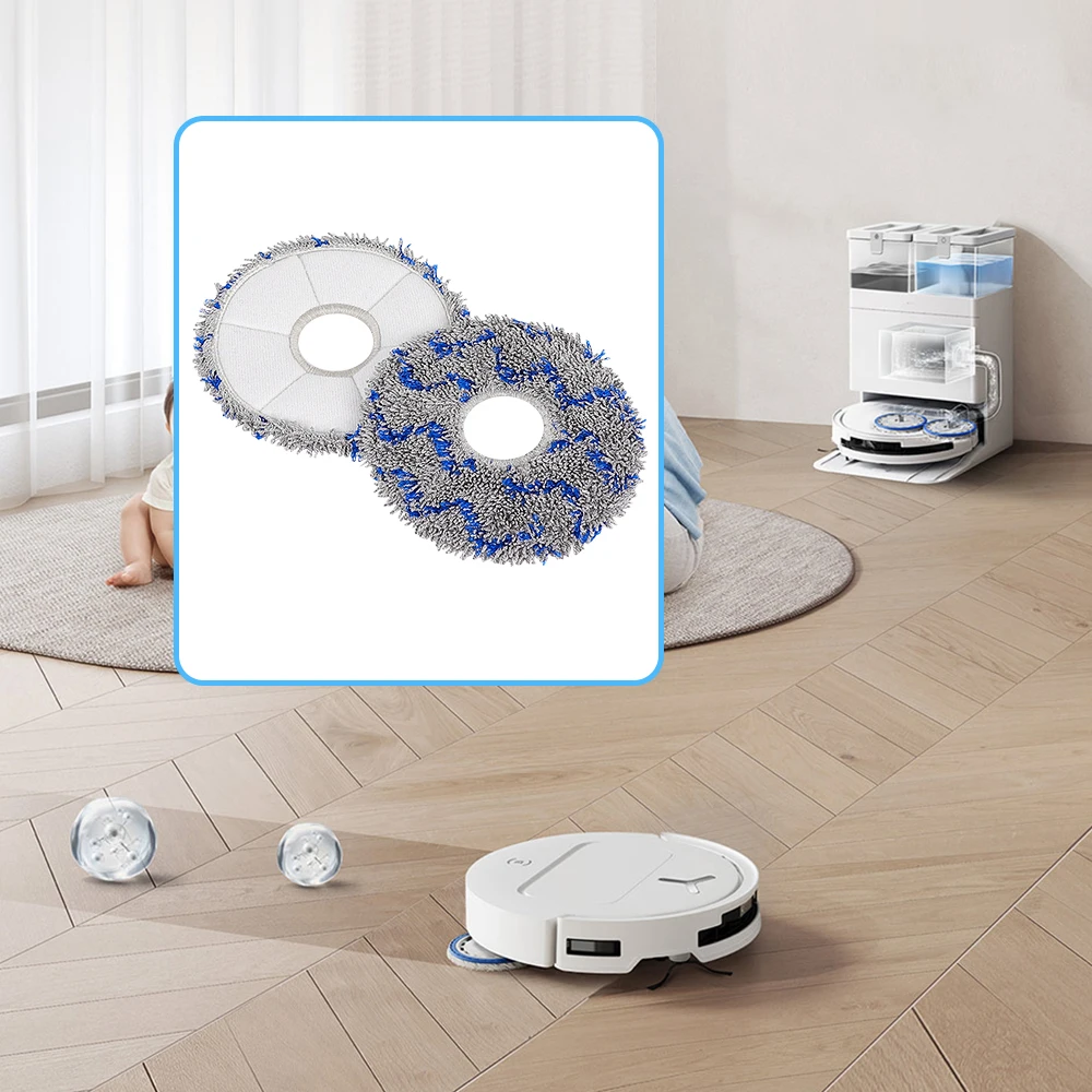 Фото Сменные салфетки для роботов-пылесосов Ecovacs DEEBOT N9, N30, X5, X2, X1, T30, T50, T10, T20: аксессуары, накладки для швабр, бытовые расходные материалы, запчасти №5