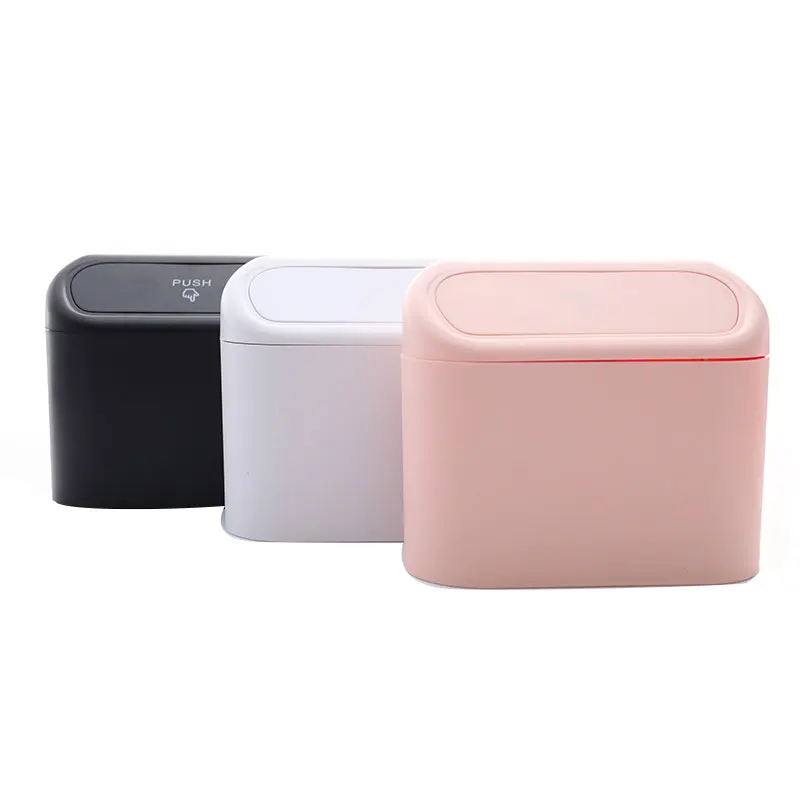 Car Trash Bin Hanging Vehicle Garbage Dust Case Storage Box Black Square Pressing Type Trash Can Auto Interior Accessories images - 6