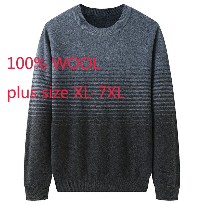 Large And New Autumn Arrival Suepr Winter Men Fashion Casual O-neck Computer Knitted Sweater Plus Size XL 2XL 3XL 4XL5XL 6XL 7XL