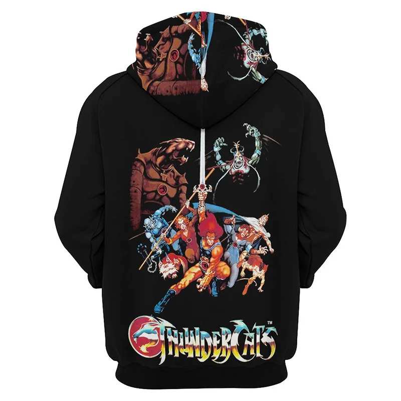 

Толстовка с капюшоном для мужчин и женщин, мультяшный 3D пуловер в стиле Харадзюку, с рисунком аниме Thundercat y2k