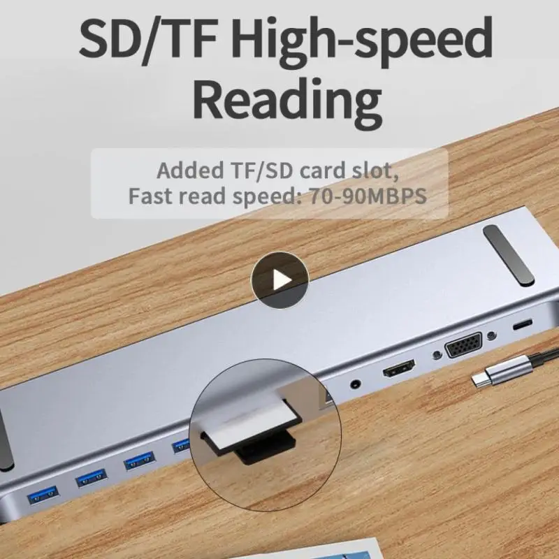

Док-станция для Sd/tf, Usb 3,0, 4k, HDMI, 11 портов