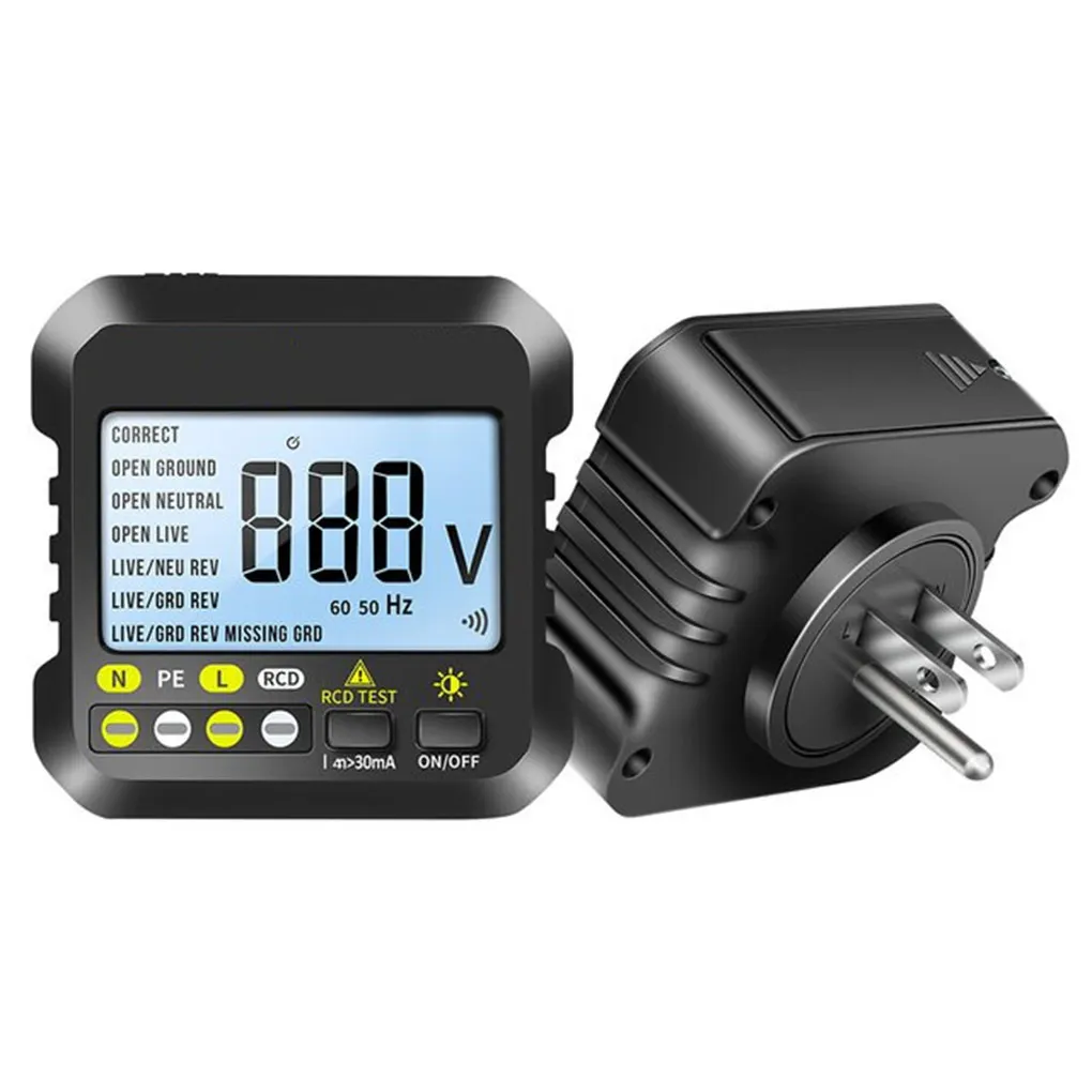 Цифровая розетка Тестер Вольтметр детектор утечки электрической розетки