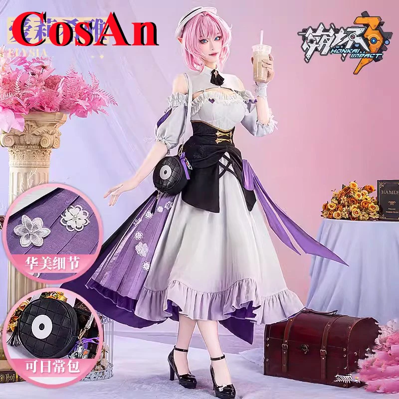 Костюм для косплея CosAn Game Honkai Impact 3 Elysia розовая сказочная боевая одежда женский