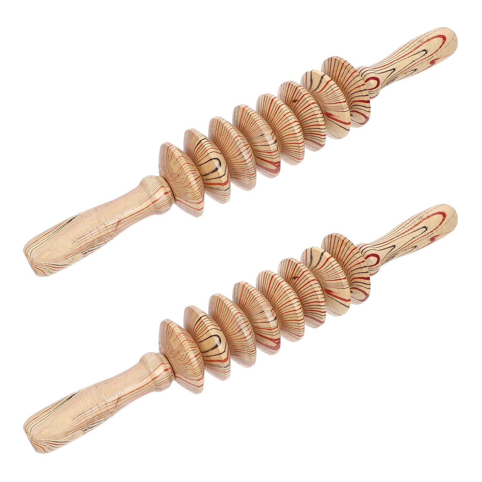 

2Pcs Manual Body Massager Wooden Belly Massager Household Roller