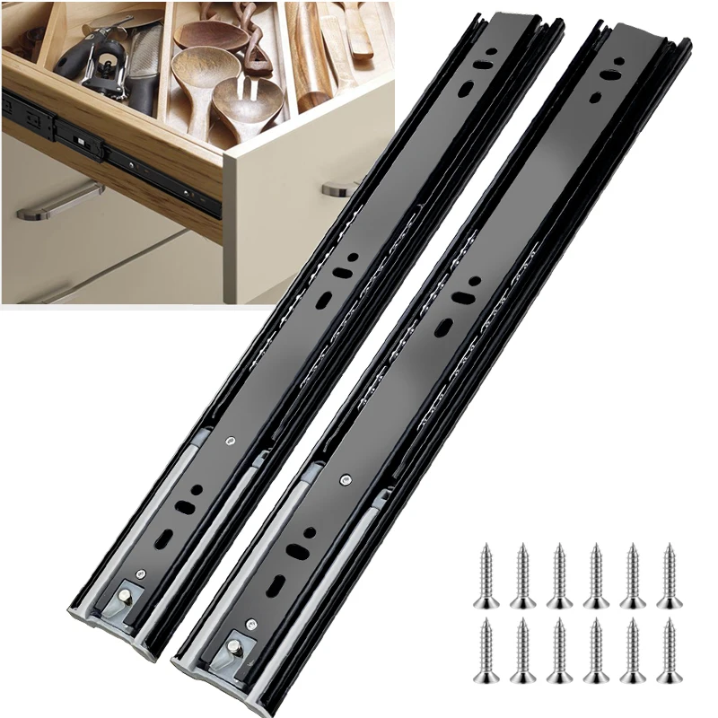 

CXHIIA 5 Pairs of 10"-24"Hardware 3-Section Side Mount Soft Close Full Extension Ball Bearing Drawer Slides,100 LB Drawer Slide