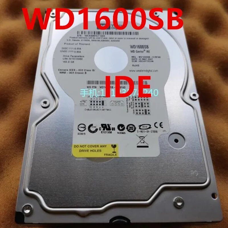 

Original 90% New Hard Disk For WD 160GB IDE 3.5" 7200RPM 8MB Desktop HDD WD1600SB WD1600AABB