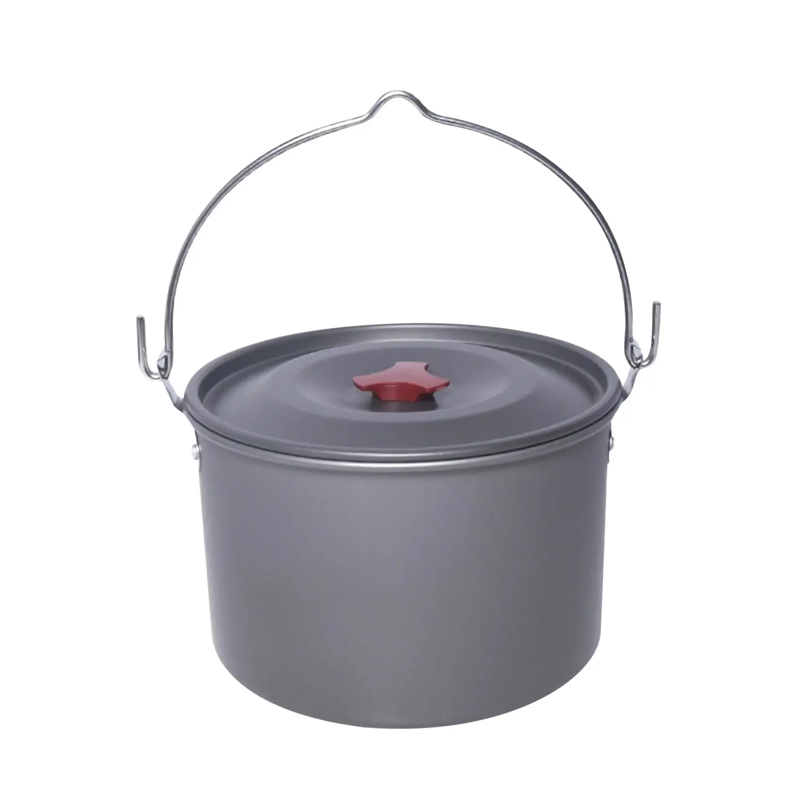 Походная подвесная кастрюля для кемпинга алюминиевая большая емкость с крышкой