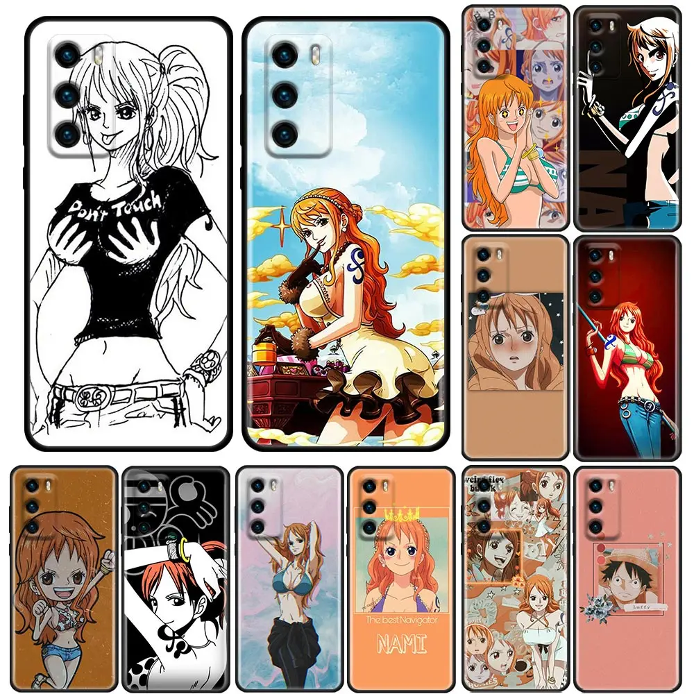 

One Piece Nami Luffy Zoro Phone Case for Huawei P10 P20 P30 P40 P50 P50E P Smart 2021 Pro Lite 5G Plus TPU Case Cover BANDAI