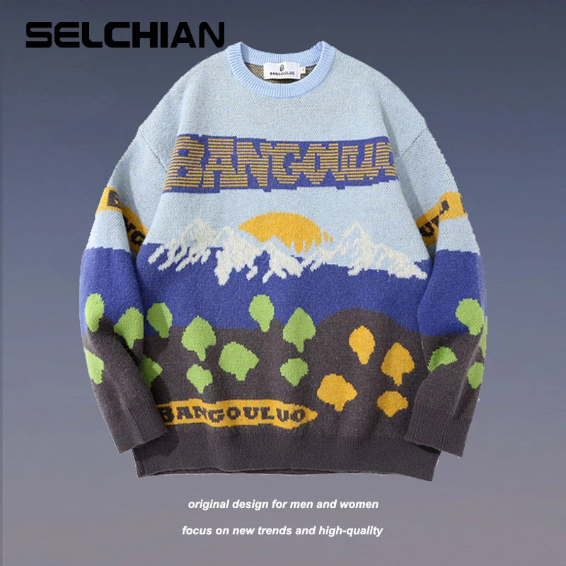 

Мужской осенне-зимний пуловер с круглым вырезом и длинным рукавом