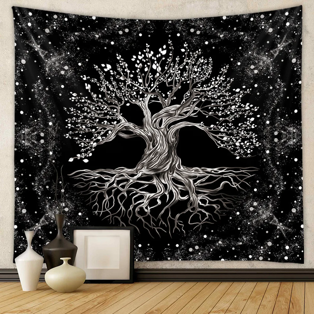 

More White Tree Tapestry Black Light Tree of Meridian Galaxy Hippie Psychedelic Bedroom Dorm Decor Aesthetic Wall Hanging Cloth