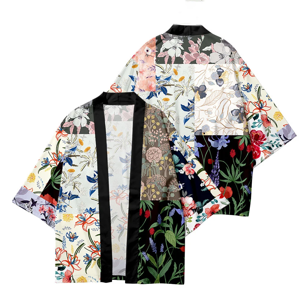 

2023 Hawaiian Printed kimono Men's Beach Japanese Wide Tail Men's Wave Carp Coat Japanese Clothing Men's Shirt