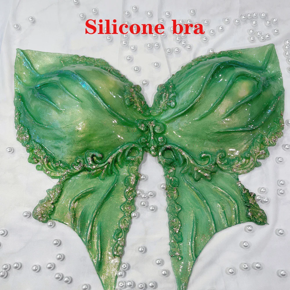 Новый узор силиконовый бюстгальтер бикини Русалка летнее плавание Свободное