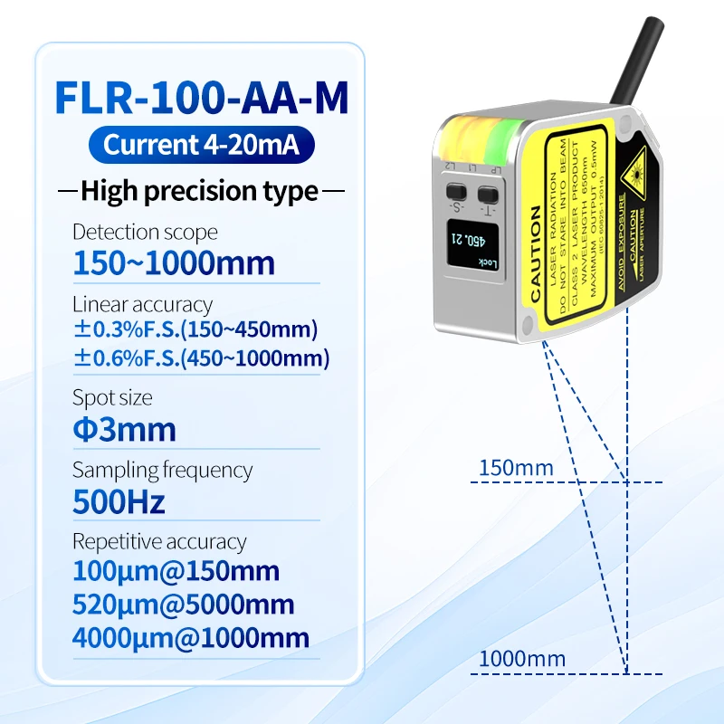 FLR-100-AA-M Высокая Точность 0 01 мм измерение ModBus RTU лазерный датчик перемещения