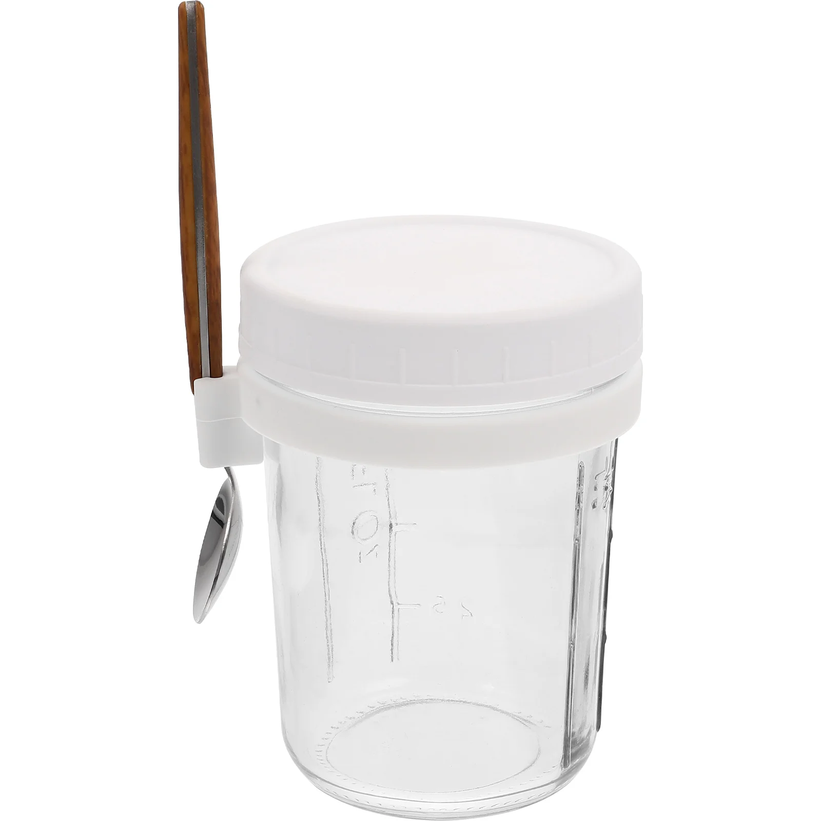 

Oatmeal Cup Container Breakfast Jars Jarlid Glass Oats Spoon Water Airtight Spoons Soup Overnight Steel Stainless Mason Yogurt