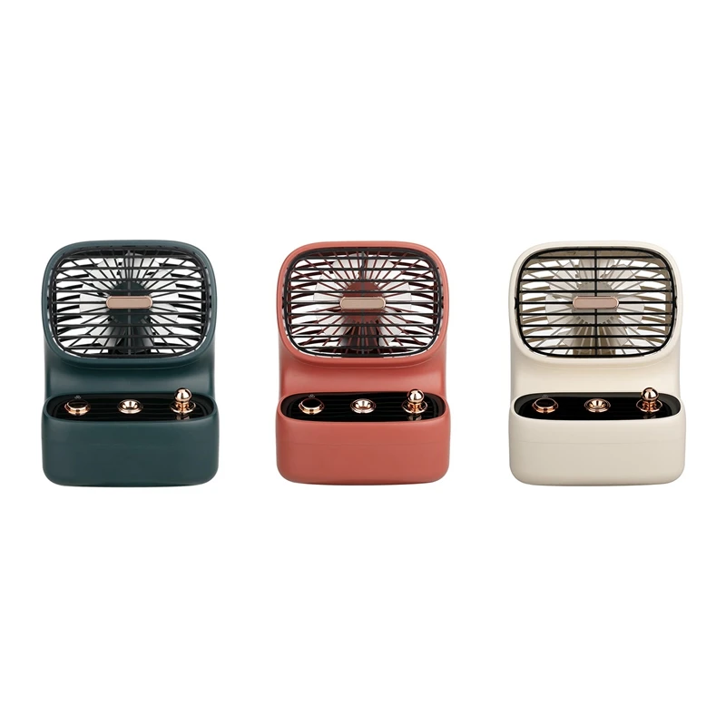 

Retro USB Air Cooling Fan Portable Mini Air Conditioner Humidifier Desktop Air Cooler Spray Fan for Home Office