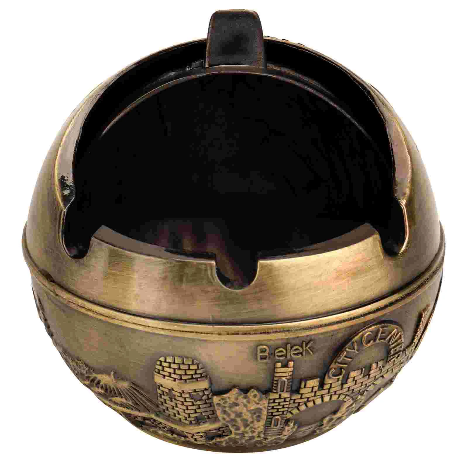 

Ashtrayash Holder Household Gift Retro Rest Adornment Burning Birthday Tabletop Jar Lid Decorative Smoker Smoking Housewarming