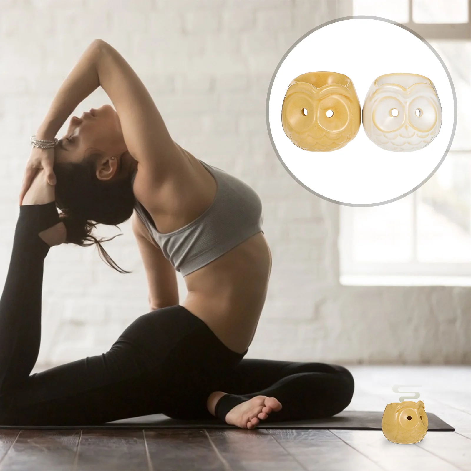 

2Pcs Ceramic Essential Oil Burner Cartoon Oil Shaped Aromatherapy Aroma Burner