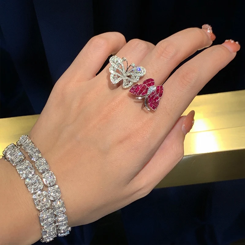 Aazuo 18K твердое белое золото натуральный рубин 3 карата Настоящее бриллиант