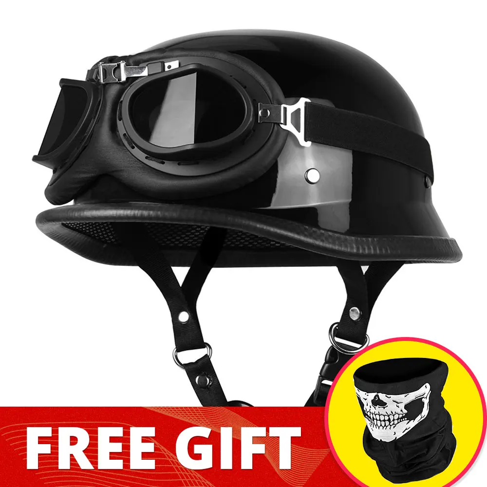 

Мотоциклетный шлем, немецкий кожаный винтажный мотоциклетный шлем, мотоциклетный полушлем с открытым лицом в стиле ретро, велосипедный Чоппер, модель пилота в горошек