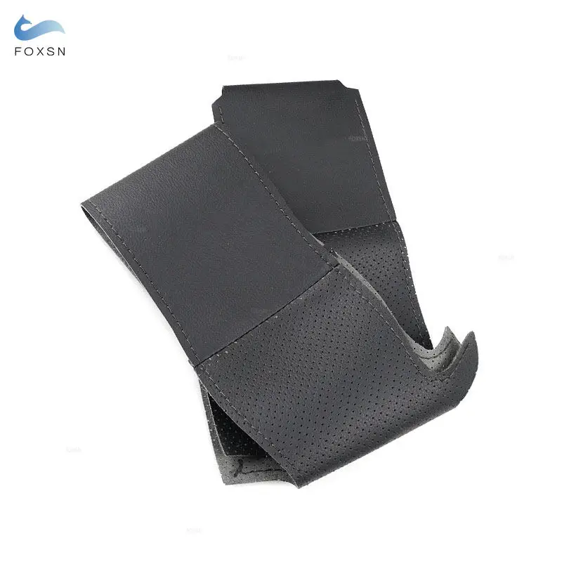 Ручная оплетка черная перфорированная кожа из микрофибры автомобильный