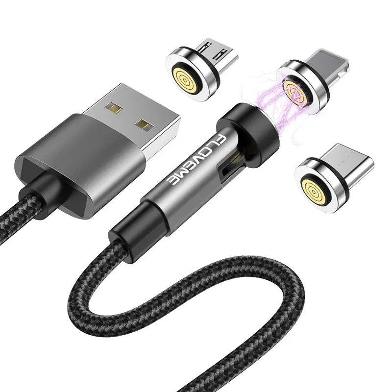 Floveme 540 градусов быстрая зарядка 7-контактный магнитнопоглощающий кабель для