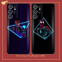 marvel the avengers iron man phone case for samsung galaxy s22 s21 s20 ultra fe 5g s22 s10 10e s9 plus back black soft