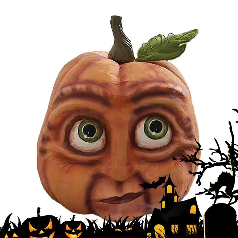 

Fake Pumpkins Halloween Pumpkin Resin Decoration Lifelike Human Face Pumpkin Resin Statues For Tabletop Ornaments Halloween Part