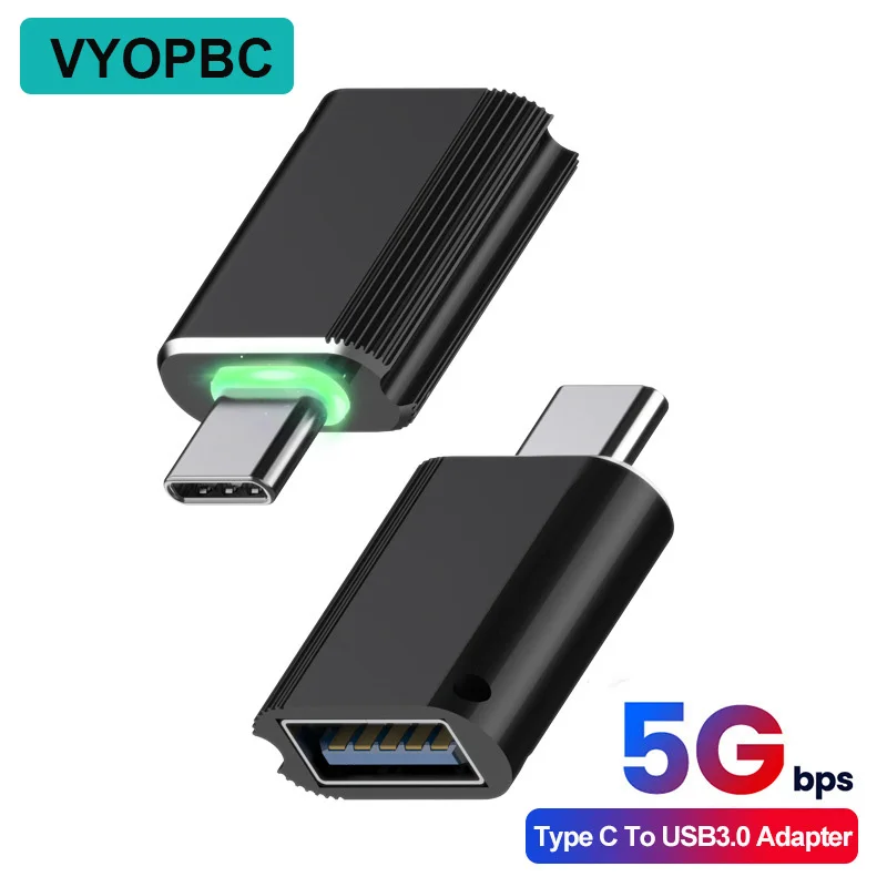 

Переходник VYOPBC со светодиодами USB 3,0 на Type C, адаптер OTG на USB C, Женский Разъем Micro USB Type-C для адаптеров Samsung, Xiaomi POCO