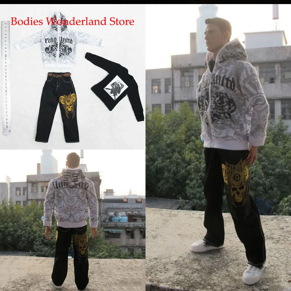 

3 шт., мужские джинсовые брюки с вышивкой, 12 дюймов