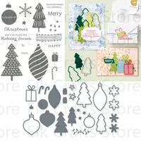 christmas decoration tree metal cutting dies and stamps scrapbook diary secoration embossing template diy card 2022 new arrived