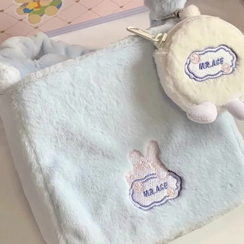 

Sweet Plush Bag 2023 Korean Style Cute Lady Shoulder Bag for Women Trendyol Kawaii All-match Casual Embroidery Coin Purse