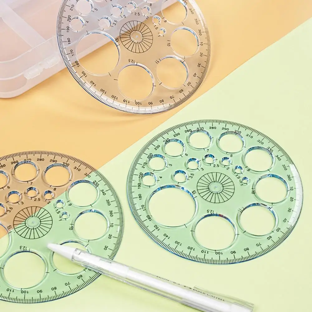 

Circle Maker Clear Scale Drawing Plastic Transparent 360 Degree Protractor School Supplies
