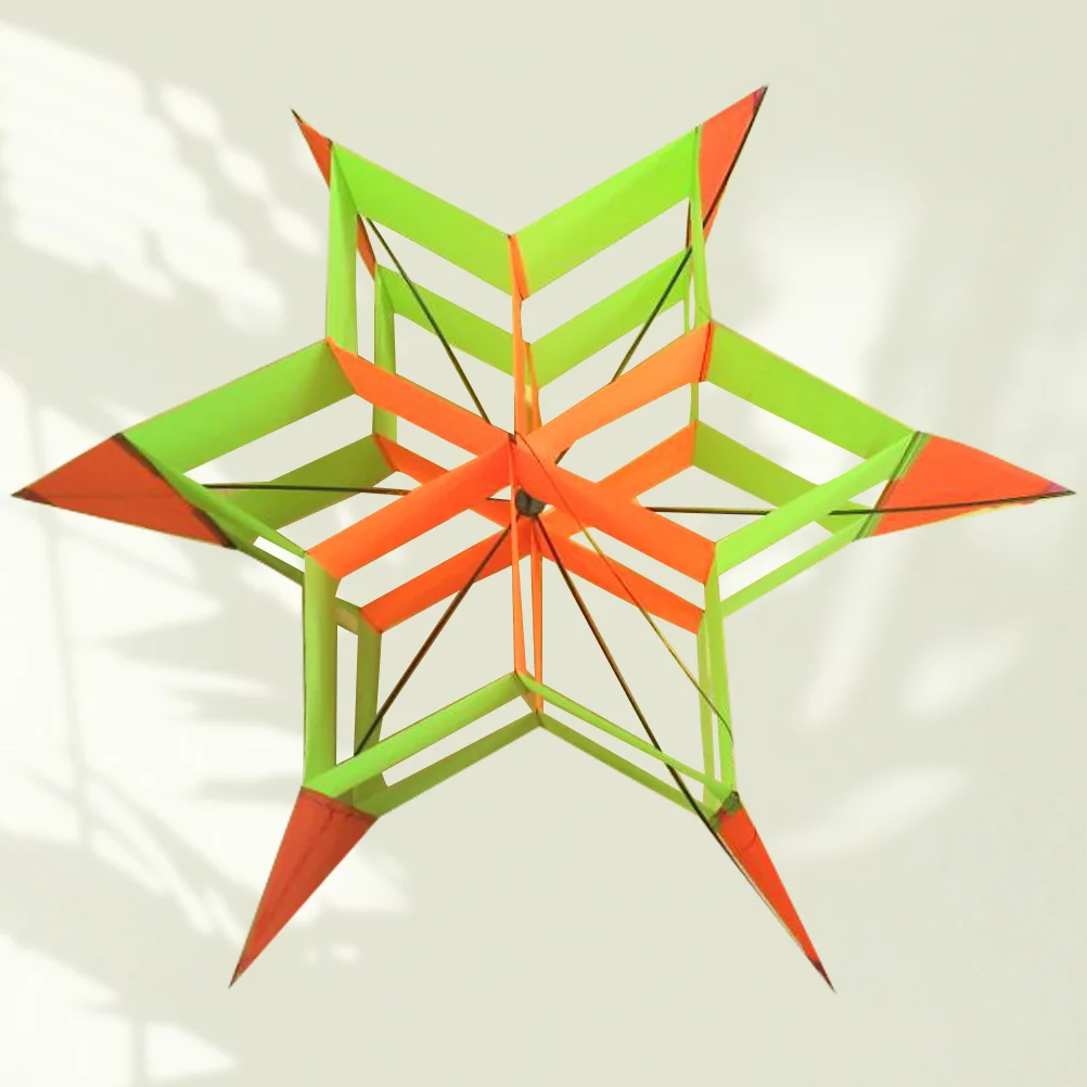 

1pcs Creative Stereo Funny Hexagon Colorful Kite Cloth Kite Plum Kite for Outdoor